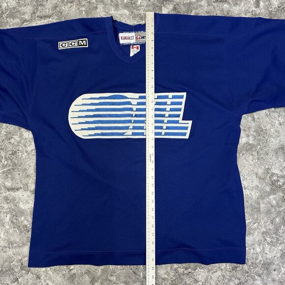 OHL CHL Hockey Jersey Stitched CCM Practice Size 56 Blue Fight Strap - Picture 7 of 7